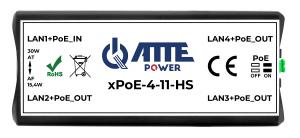 Switch PoE (extender) ATTE xPoE-4-11A-HS (1x WE PoE 3x WY PoE)