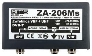 Zwrotnica antenowa ZA-206Ms VHF/21-48/75 złącza F