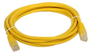 Patchcord UTP 3 m kat, 5e zółty