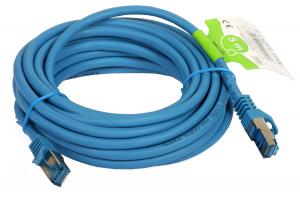 Patchcord S/FTP 5 m kat, 6A niebieski