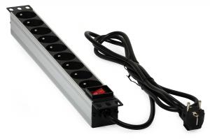 Listwa zasilająca RACK 19 AC 230V 9 gniazd wyłącznik dł, przewodu: 16 m"