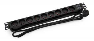 Listwa zasilająca RACK 19 AC 230V 9 gniazd dł, przewodu: 16 m"