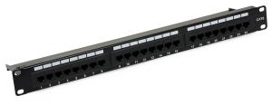 Patch Panel kat, 6 24 porty RJ-45 1U + uchwyt na kable