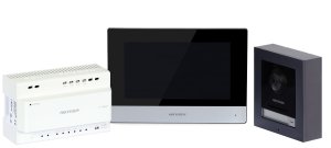 Zestaw wideodomofonowy Hikvision 2-Wire DS-KIS702Y (DS-KD8003Y-IME2 DS-KH6320Y-WTE2 DS-KAD704Y m...