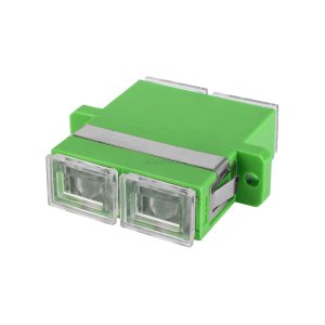 Adapter SC/APC duplex with transparent caps TGlass